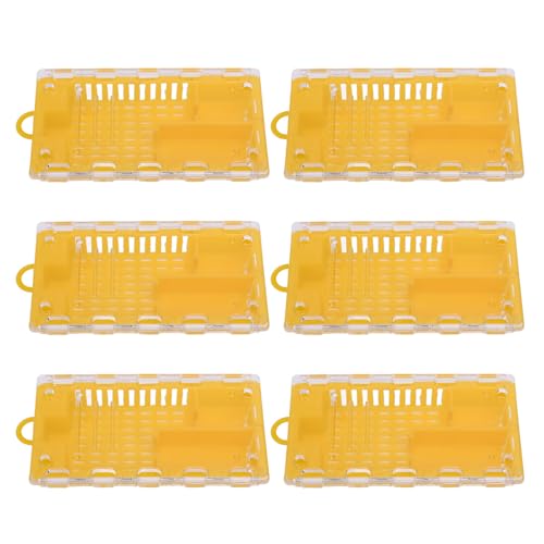 Zerodis Transparente Abdeckung Queen Bee Aufzucht Käfig Leicht Tragbare Bienenzubehör [10pcs] (Yellow) von Zerodis