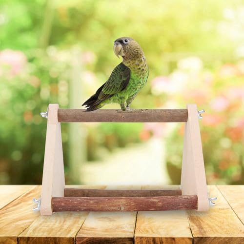 Zerodis Vögel Stehen an der Klammer Holz Vogel Stehen Nicht für Papageien, Kauenspielzeug und Klammer für Kleine und Mittelgroße Papageien, Tragbar für Enthusiasten von Zerodis