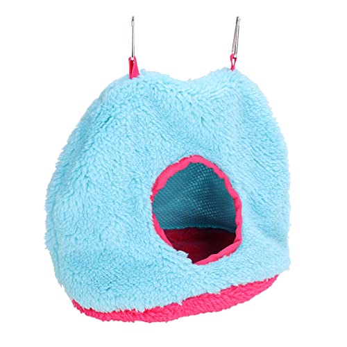Zerodis Vogel-Hängematte, Plüsch, Winterhängematte für Haustiere, Vogel, Papageien, Sittich, weich, warm, leicht zu tragen, platzsparendes Hängespielzeug, 21 x 19 cm, 42,5 g (blau) von Zerodis