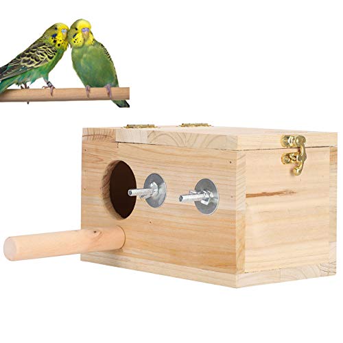 Zerodis Vogelzucht Box Papagei Zucht Nistkasten Holz Nistkasten Haus Bruthaus mit Barsch Spielzeug für Vogel Papagei von Zerodis