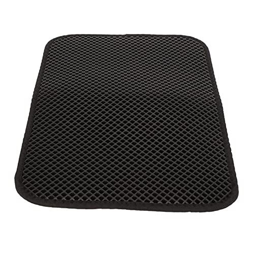 Zerodis Wasserdichtes Katzenstreu Eva -Schnallmatte für Kätzchen, Vermeiden Sie Schlupf für Katzenbesitzer (Black) von Zerodis