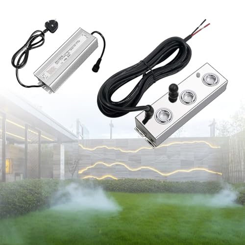 Ultraschall-Nebelgerät, Ultraschall-Sprühbefeuchter mit 3 Köpfen aus rostfreiem Stahl, mit 3 m Kabel und wasserdichtem Netzteil, 1500 ml/h, für Garten oder Terrasse 36 V (3 Köpfe) Ultraschall-Nebelgerät, Ultraschall-Sprühbefeuchter mit 3 Köpfen aus rostfreiem Stahl, mit 3 m Kabel und wasserdichtem Netzteil, 1500 ml/h, für Garten oder Terrasse 36 V (3 Köpfe) von Zertylre