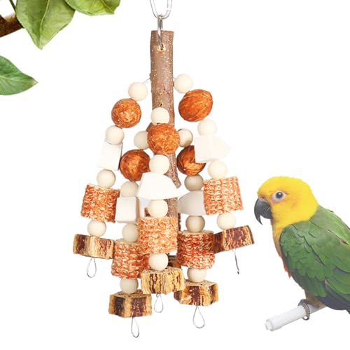 Zestivra Conure Toys | Kletterstock Vogelkauenspielzeug - Natürliche Käfig -Accessoires, Interaktive Spiele Für Conure, Lovebird, Maas, Finken, Mynah, 30x9x9cm/11.81x3,54x3,54 Zoll von Zestivra