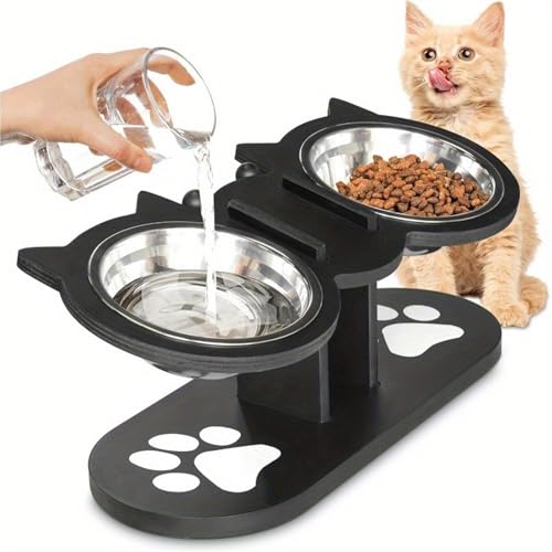 Erhöhte Katzenfutterstation - Pet Bowl Stand, erhöhte Essplattform | Doppelgerichtsernährungsorganisator, stabile, verschüttete Struktur mit ergonomischer Höhe für Kätzchen Hunde Innenhäuser Küchengeb Erhöhte Katzenfutterstation - Pet Bowl Stand, erhöhte Essplattform | Doppelgerichtsernährungsorganisator, stabile, verschüttete Struktur mit ergonomischer Höhe für Kätzchen Hunde Innenhäuser Küchengeb von Zestivra