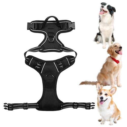 Hundegeschirr ohne Ziehen,No-Pull-Haustiergeschirr Reflektierendes No-Pull No-Choke-Haustiergeschirr mit 2 Leine-Clips, Hundegeschirr für Hunde, Welpen, Katzen, Outdoor-Training Hundegeschirr ohne Ziehen,No-Pull-Haustiergeschirr Reflektierendes No-Pull No-Choke-Haustiergeschirr mit 2 Leine-Clips, Hundegeschirr für Hunde, Welpen, Katzen, Outdoor-Training von Zestivra