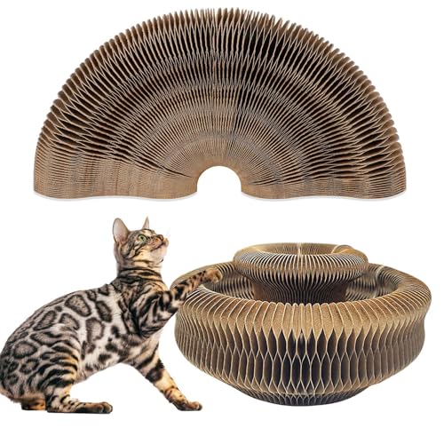 Katzen Kratzbrett Magnetisch - Wechselbare Kratzpappe Wellpappe Robust | Katzenkratzer Spielzeug Krallenpflege Kratzkarton | für Wohnzimmer Schlafzimmer Balkon Wohnung Büro Arbeitszimmer von Zestivra