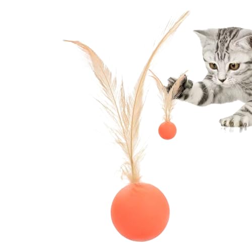 Katzenballspielzeug - Selbstverständlichkeit Haustiere Spielzeug, Kätzchen Mentalsimulation Jagen Bälle | Sensorische Stimulation Haustier Spielen Ball Mit Feder, Hundejagd -Training Langeweile Relief von Zestivra