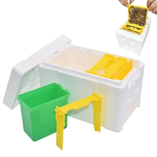 Schaum Honig Bienenstock - Bienennestbox, Gartenbestäuber Schutz | Durablle Apiary Container mit isoliertem Gebäude für Bauernhof Backyard Breeding Mating Live -Haltung und saisonale Ernte -Starter -S von Zestivra
