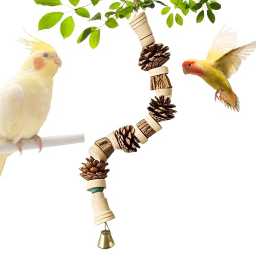 Zestivra Vogelspielzeug Für Conures - Ananas Nuss Vogelkauen Spielzeug, Holzklettern Kautkaumkegelschnur, Käfigzubehör Für, Conure, Cockatiel, Lovebirds, Finches von Zestivra