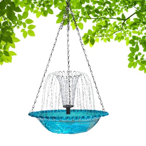 Vogeltränke – solarbetriebener hängender Wasserspender, Outdoor-Vogelbecken-Dekoration, bunte Trinkschale, wetterbeständig, langlebige Schalenstruktur für Garten, Terrasse, Hinterhof von Zestivra