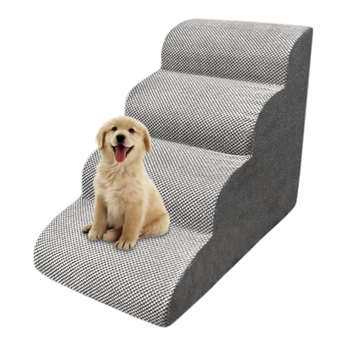 Welpentreppe, Hundetreppe, Haustierbedarf, Haustier-Kletterleiter, Rampe, Haustiertreppe Mit Rutschfester Unterseite Für Alte Katzen, Verletzte Hunde Und Welpen, Grau, 3 Stufen Welpentreppe, Hundetreppe, Haustierbedarf, Haustier-Kletterleiter, Rampe, Haustiertreppe Mit Rutschfester Unterseite Für Alte Katzen, Verletzte Hunde Und Welpen, Grau, 3 Stufen von Zestivra