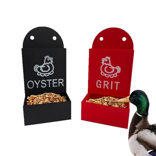 Zestivra Austern- und Grit-Futterspender für Hühner – Geflügelfutterspender, hängende Hühner-Futtertrog für Bauernhof, Hinterhof, Entenfutterspender von Zestivra