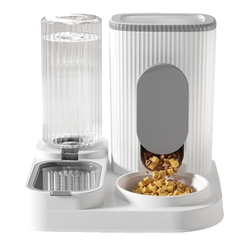 Zestivra Automatischer Katzenfutterautomat, Auto Pet Feeder | Automatische Feeder -Katze Trockenfutter | Große Kapazität 2 in 1 Haustierversorgungen mit Abnehmbarer Lebensmittelschale, Wasserschale von Zestivra