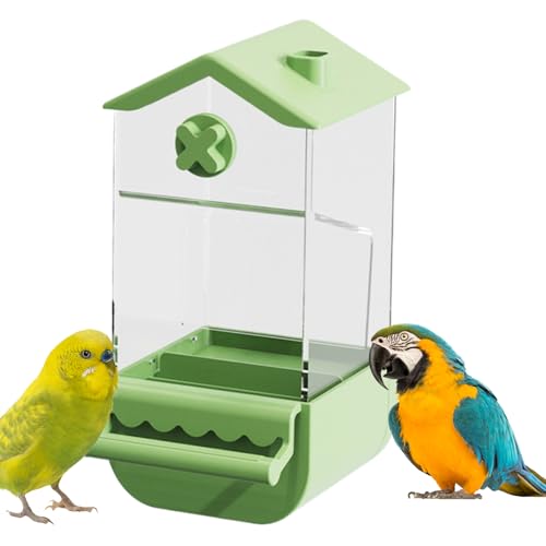 Zestivra Automatischer Vogelfutterautomat | Spritzwassergeschützter Wellensittich-Futterspender | Spritzwassergeschützter Futterbehälter Für Großsittiche, Unzertrennliche Und Wellensittiche von Zestivra