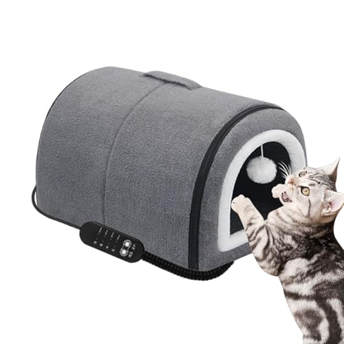 Zestivra Beheiztes Katzenbett, Hundebett mit Dach, abnehmbar, verstellbare Temperatur, gewölbtes Dach, warmes Nest, halbgeschlossen, für alle Jahreszeiten, Zuhause, Wohnzimmer, Reisen, Outdoor Zestivra Beheiztes Katzenbett, Hundebett mit Dach, abnehmbar, verstellbare Temperatur, gewölbtes Dach, warmes Nest, halbgeschlossen, für alle Jahreszeiten, Zuhause, Wohnzimmer, Reisen, Outdoor von Zestivra