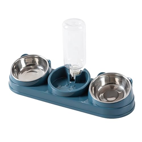 Zestivra Katzen Napf - Erhöhter Napf Für Hunde Katzen Wassernapf Futterspender Edelstahl Wasserspender Für Indoor Outdoor Haushalt Kleintierfütterung Kitten Welpe Hase von Zestivra