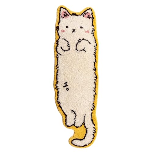 Zestivra Katzenteppich – Tier-Fußmatte, einzigartige Katzen-Silhouette, gemütliche Bodenpolster-Struktur, rutschfeste Unterseite mit stilvollem Layout für Badezimmer, Wohnzimmer, Kinder, platzsparend von Zestivra