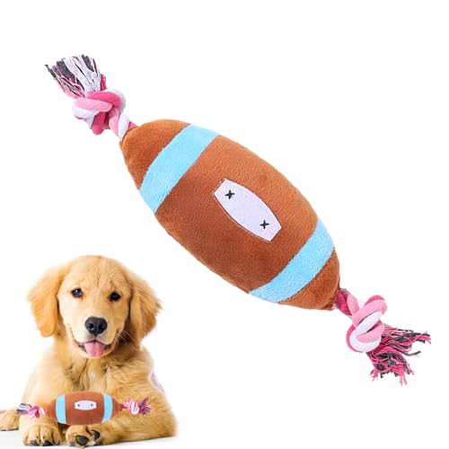 Zestvria Gefüllte quietschende Hundespielzeuge | Rugby-Katzen-Plüsch-Beißspielzeug mit Quietschern,Bissfestes Kauspielzeug aus weichem Plüsch mit Quietschern zum Zahnen, Knirschen und zur Linderung von Zestvria