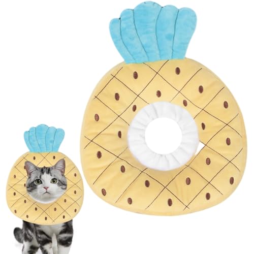 Zestvria Katzenkegelhalsband, weicher Kegel für Katzen - Anti-Biss-Leckwunde, verstellbares weiches Donut-Halsband in Ananasform für Katzen - Bequemer, leichter, nicht behindernder weicher Hundekegel, von Zestvria