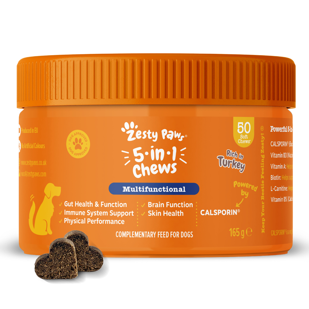 1 + 1 gratis! 2 x 50 Kautabletten Zesty Paws - 5-in-1 Chews Truthahn von Zesty Paws