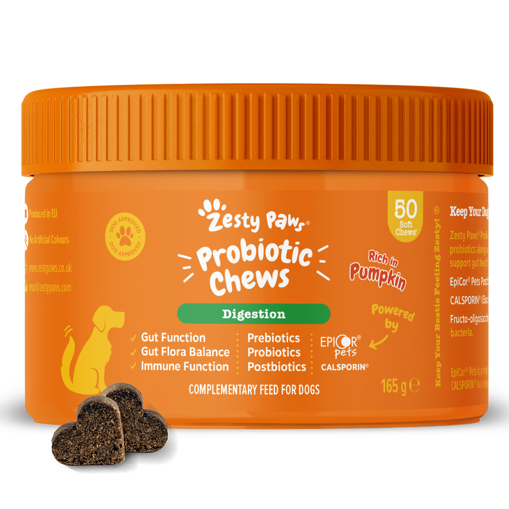 1 + 1 gratis! 2 x 50 Kautabletten Zesty Paws - Probiotic Chews Kürbis von Zesty Paws