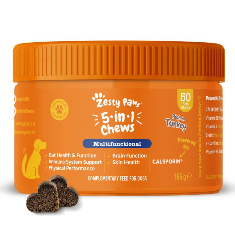 Zesty Paws 5-in-1 Chews Truthahn - Sparpaket: 2 x 50 Kautabletten Zesty Paws 5-in-1 Chews Truthahn - Sparpaket: 2 x 50 Kautabletten von Zesty Paws