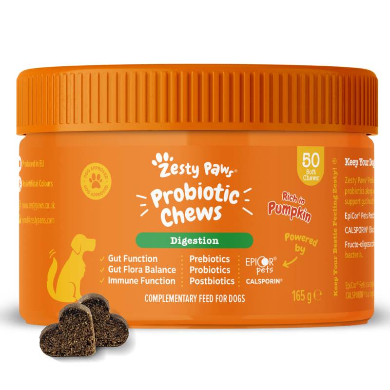 Zesty Paws Probiotic Chews Kürbis - Sparpaket: 2 x 50 Kautabletten Zesty Paws Probiotic Chews Kürbis - Sparpaket: 2 x 50 Kautabletten von Zesty Paws