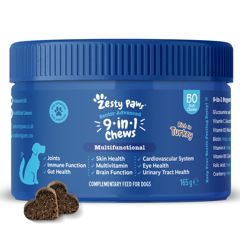 Zesty Paws Senior Advanced 9-in-1 Chews Truthahn - Sparpaket: 2 x 50 Kautabletten von Zesty Paws
