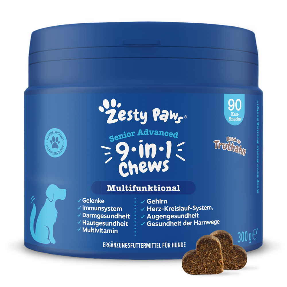 Zesty Paws Senior Advanced 9-in-1 Chews Truthahn - Sparpaket: 2 x 90 Kautabletten Zesty Paws Senior Advanced 9-in-1 Chews Truthahn - Sparpaket: 2 x 90 Kautabletten von Zesty Paws