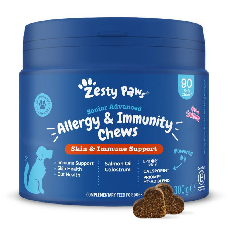 Zesty Paws Senior Allergy & Immunity Lachs - Sparpaket: 2 x 90 Kautabletten von Zesty Paws