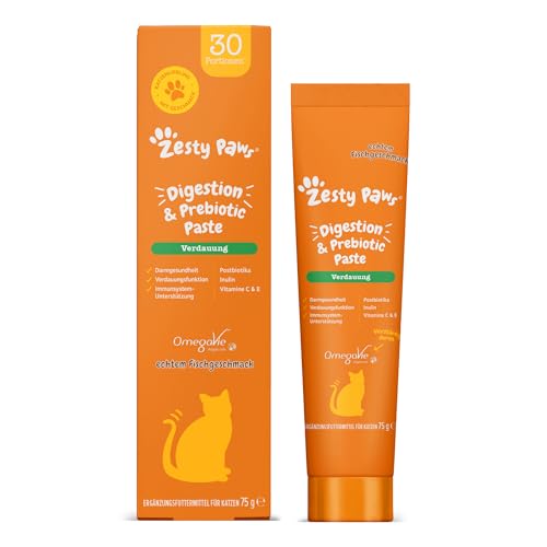 Zesty Paws Verdauungs- & Präbiotikapaste für Katzen | Darmgesundheit | Verdauung | Immunstärkung | Algenöl | OmegaVie | Postbiotika | Inulin | L-Theanin | Vitamine C & E | Echter Fischgeschmack | 75 g Zesty Paws Verdauungs- & Präbiotikapaste für Katzen | Darmgesundheit | Verdauung | Immunstärkung | Algenöl | OmegaVie | Postbiotika | Inulin | L-Theanin | Vitamine C & E | Echter Fischgeschmack | 75 g von Zesty Paws