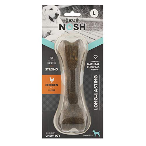 ZEUS Nosh Strong Dog Chew Bones, Dog Chew Toys for Aggressive Chewers, Long Lasting Chicken Flavor, Large von Zeus