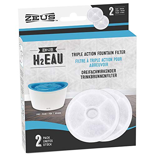 Zeus Triple Action Filter, 3fach wirkender Ersatzreinigungsfilter, für Zeus Trinkbrunnen 6L, 2er Pack von Zeus