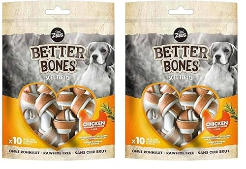 Zeus BetterBones, Kauknochen Fuer Hunde, mit Huehnerfleisch-, Rosmarin- und Thymiangeschmack, 219g (Packung mit 2) von Zeus