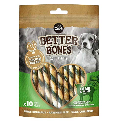 Zeus BetterBones, gedrehte Kaustangen, mit Lammfleisch und Minzgeschmack, 10stk. Zeus BetterBones, gedrehte Kaustangen, mit Lammfleisch und Minzgeschmack, 10stk. von Fluval