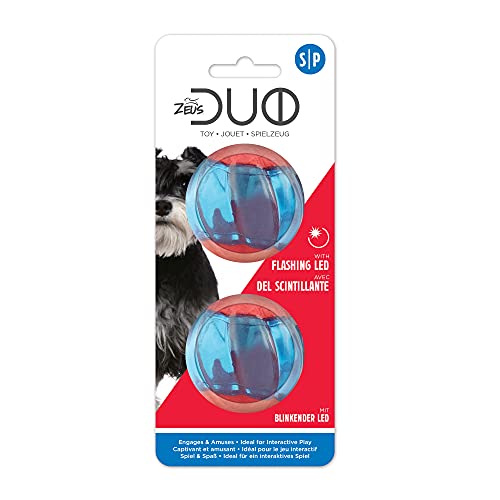 Zeus Duo-Bälle mit LED, interaktives Hundespielzeug, klein von Zeus