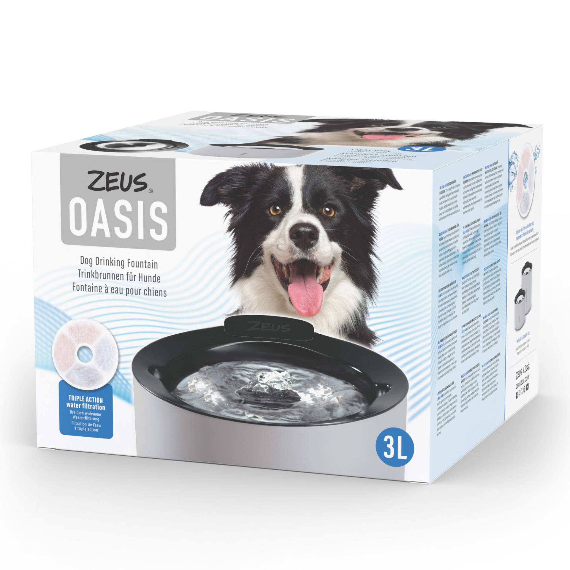 Zeus Oasis Trinkbrunnen, grau - 3 l Zeus Oasis Trinkbrunnen, grau - 3 l von Zeus