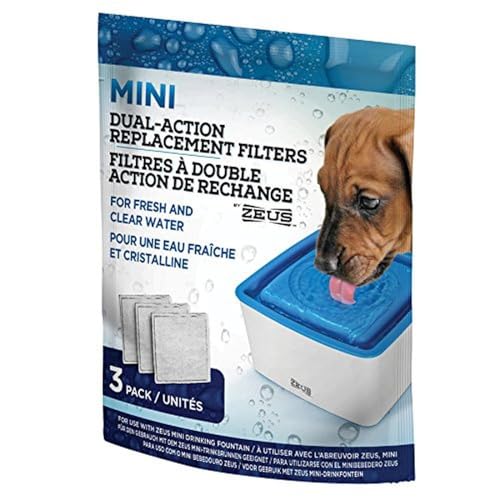 Zeus Ersatzreinigungsfilterfilter für MINI Trinkbrunnen 1,5L für Hunde, 3er Pack von Zeus