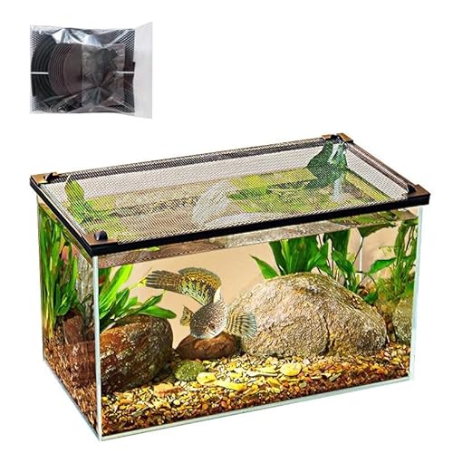 Anti-Sprungnetz for Aquarien, for Büro-Aquarien, Deckelschutznetz, Breite: 30/40/45 cm × Länge: 50/60/80 cm, Netz-Aquariumdeckel(40x80cm) von Zewool