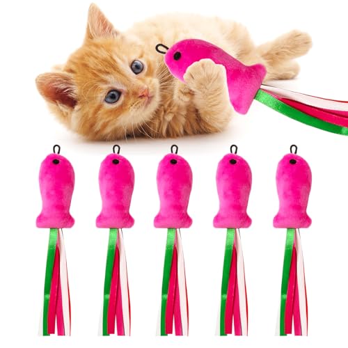 5 Stück Katzenminze-Spielzeug, Katzenminze rosa Fisch Katze Kauspielzeug, Feder Teaser Zubehör für Katzenstab Spielzeug, Katzenminze gefüllt Plüschtiere, Kätzchen Beißen, Kauspielzeug für Katzen 5 Stück Katzenminze-Spielzeug, Katzenminze rosa Fisch Katze Kauspielzeug, Feder Teaser Zubehör für Katzenstab Spielzeug, Katzenminze gefüllt Plüschtiere, Kätzchen Beißen, Kauspielzeug für Katzen von ZeyZoo