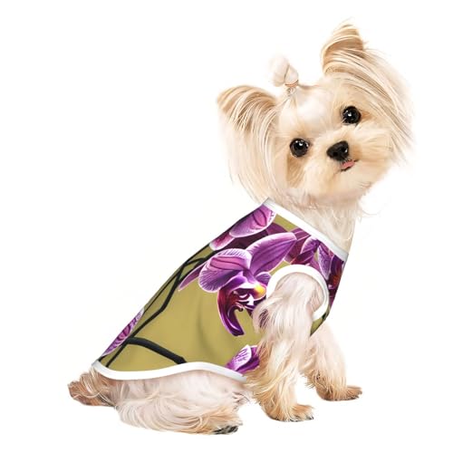 Atmungsaktives ärmelloses T-Shirt für große Haustiere, mit schönem Orchideen-Druck, leichtes Hunde- und Katzen-Outfit, dehnbares Tanktop Atmungsaktives ärmelloses T-Shirt für große Haustiere, mit schönem Orchideen-Druck, leichtes Hunde- und Katzen-Outfit, dehnbares Tanktop von ZhRiYan