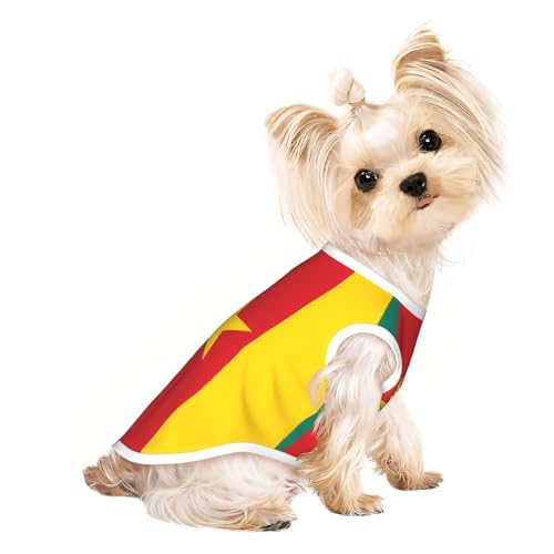 Atmungsaktives ärmelloses T-Shirt für kleine Haustiere, Flagge von Kamerun, leichtes Hunde- und Katzen-Outfit, dehnbares Tanktop Atmungsaktives ärmelloses T-Shirt für kleine Haustiere, Flagge von Kamerun, leichtes Hunde- und Katzen-Outfit, dehnbares Tanktop von ZhRiYan