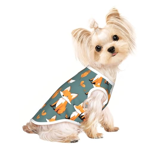 Atmungsaktives ärmelloses T-Shirt für kleine Haustiere, gelber Fuchs-Druck, leichtes Hunde- und Katzen-Outfit, dehnbares Tanktop Atmungsaktives ärmelloses T-Shirt für kleine Haustiere, gelber Fuchs-Druck, leichtes Hunde- und Katzen-Outfit, dehnbares Tanktop von ZhRiYan