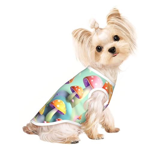 Atmungsaktives ärmelloses T-Shirt für kleine Haustiere, mit verträumtem Pilzdruck, leichtes Hunde- und Katzenoutfit – dehnbares Tanktop Atmungsaktives ärmelloses T-Shirt für kleine Haustiere, mit verträumtem Pilzdruck, leichtes Hunde- und Katzenoutfit – dehnbares Tanktop von ZhRiYan