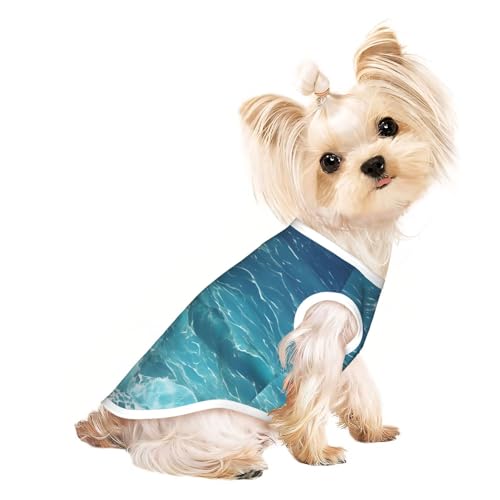 Atmungsaktives ärmelloses T-Shirt für kleine Haustiere, tiefblaues Meer, leichtes Hunde- und Katzenoutfit – dehnbares Tanktop Atmungsaktives ärmelloses T-Shirt für kleine Haustiere, tiefblaues Meer, leichtes Hunde- und Katzenoutfit – dehnbares Tanktop von ZhRiYan