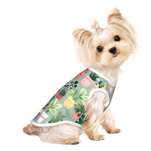 Atmungsaktives ärmelloses T-Shirt mit Bonsai-Pflanzendruck, leichtes Hunde- und Katzen-Outfit, dehnbares Tanktop für kleine Haustiere Atmungsaktives ärmelloses T-Shirt mit Bonsai-Pflanzendruck, leichtes Hunde- und Katzen-Outfit, dehnbares Tanktop für kleine Haustiere von ZhRiYan