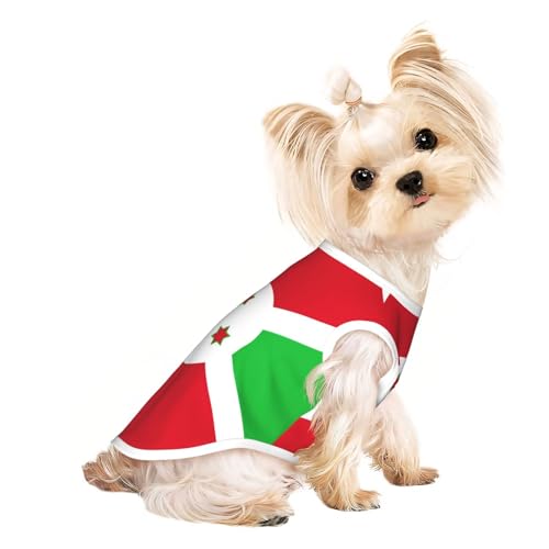 Atmungsaktives ärmelloses T-Shirt mit Burundi-Aufdruck für Haustiere, leicht, für Hunde und Katzen, dehnbares Tanktop von ZhRiYan