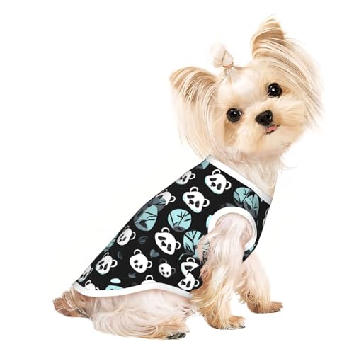 Atmungsaktives ärmelloses T-Shirt mit Panda-Gesichts-Druck, leicht, für Hunde und Katzen, dehnbar, Größe M, Schwarz / Weiß Atmungsaktives ärmelloses T-Shirt mit Panda-Gesichts-Druck, leicht, für Hunde und Katzen, dehnbar, Größe M, Schwarz / Weiß von ZhRiYan