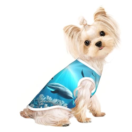 Atmungsaktives ärmelloses T-Shirt mit Wal-Motiv unter dem Meer, leichtes Hunde- und Katzenoutfit – dehnbares Tanktop für große Haustiere Atmungsaktives ärmelloses T-Shirt mit Wal-Motiv unter dem Meer, leichtes Hunde- und Katzenoutfit – dehnbares Tanktop für große Haustiere von ZhRiYan