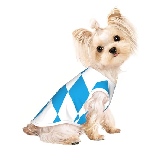 Atmungsaktives ärmelloses T-Shirt mit bayerischer Flagge, leichtes Hunde- und Katzenoutfit – dehnbares Tanktop für kleine Haustiere Atmungsaktives ärmelloses T-Shirt mit bayerischer Flagge, leichtes Hunde- und Katzenoutfit – dehnbares Tanktop für kleine Haustiere von ZhRiYan